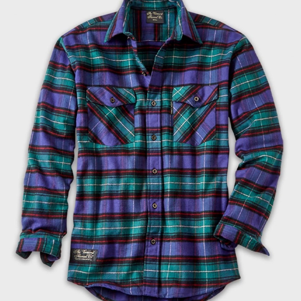The Vermont Flannel Co.  Unisex Flannel Shirt - Purple and Green